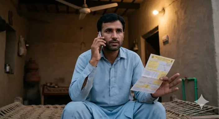 Mepco Helpline Number Pakistani man calling Mepco helpline number 0800-63726 for electricity complaint